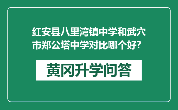 红安县八里湾镇中学和武穴市郑公塔中学对比哪个好？