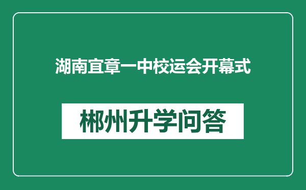 湖南宜章一中校运会开幕式