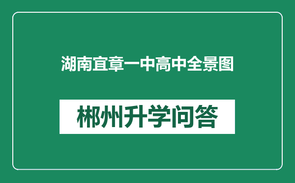 湖南宜章一中高中全景图