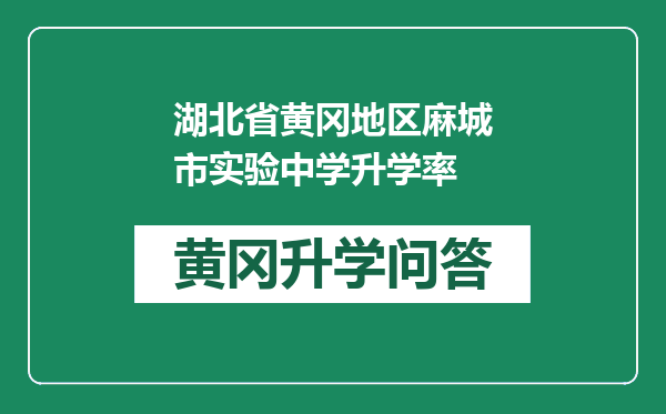 湖北省黄冈地区麻城市实验中学升学率