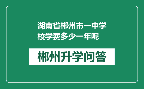 湖南省郴州市一中学校学费多少一年呢