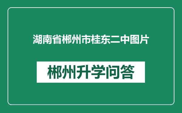 湖南省郴州市桂东二中图片