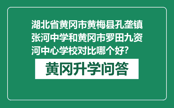 湖北省黄冈市黄梅县孔垄镇张河中学和黄冈市罗田九资河中心学校对比哪个好？