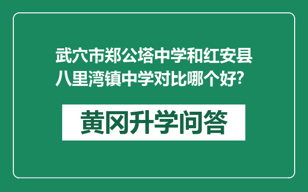 武穴市郑公塔中学和红安县八里湾镇中学对比哪个好？