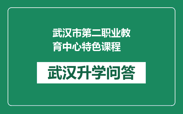 武汉市第二职业教育中心特色课程