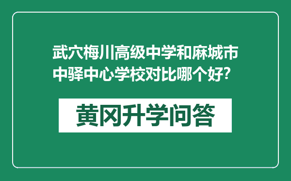 武穴梅川高级中学和麻城市中驿中心学校对比哪个好？
