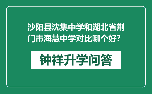 沙阳县沈集中学和湖北省荆门市海慧中学对比哪个好？