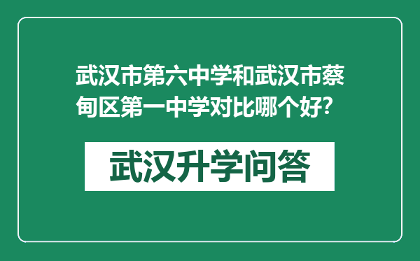 武汉市第六中学和武汉市蔡甸区第一中学对比哪个好？