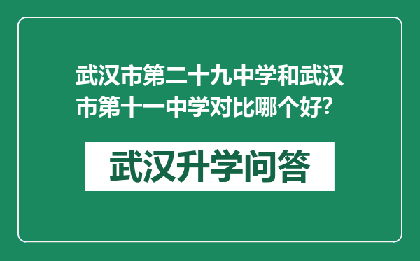 武汉市第二十九中学和武汉市第十一中学对比哪个好？