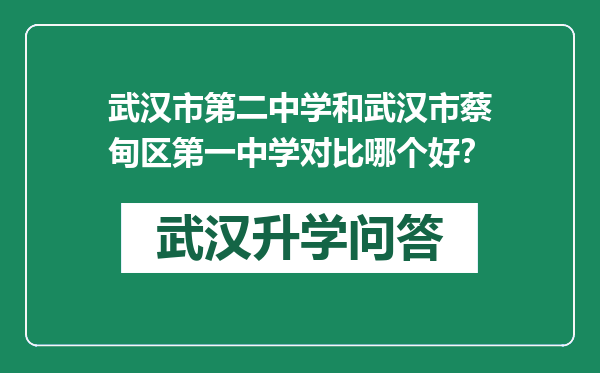 武汉市第二中学和武汉市蔡甸区第一中学对比哪个好？