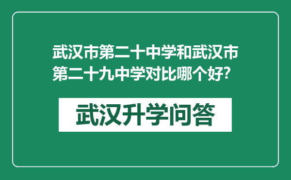 武汉市第二十中学和武汉市第二十九中学对比哪个好？