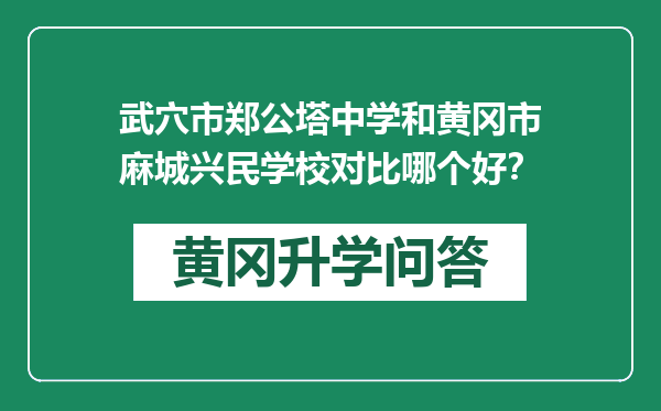 武穴市郑公塔中学和黄冈市麻城兴民学校对比哪个好？