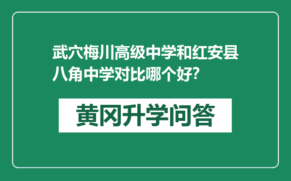 武穴梅川高级中学和红安县八角中学对比哪个好？