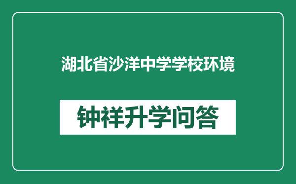 湖北省沙洋中学学校环境