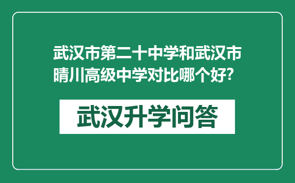 武汉市第二十中学和武汉市晴川高级中学对比哪个好？