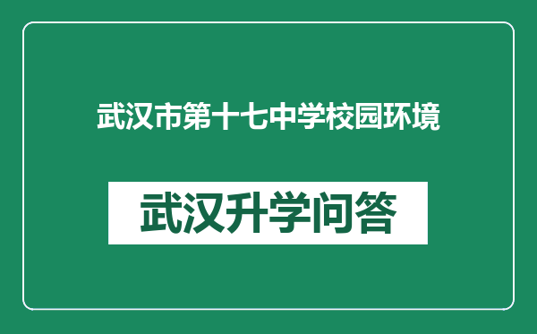 武汉市第十七中学校园环境