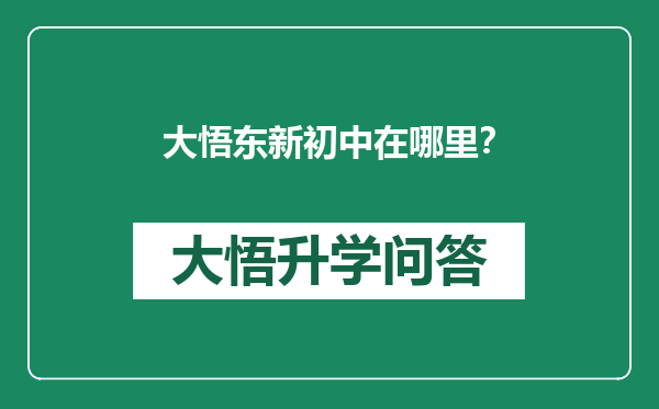 大悟东新初中在哪里？
