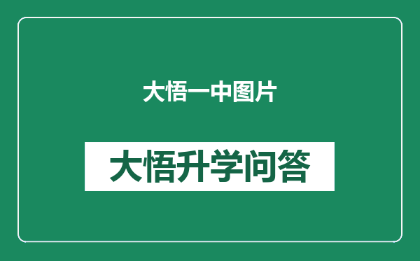 大悟一中图片