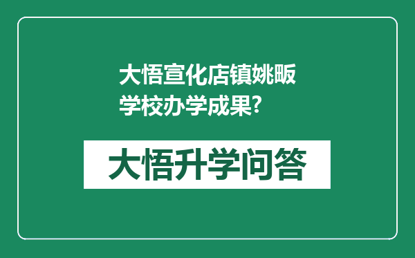 大悟宣化店镇姚畈学校办学成果?