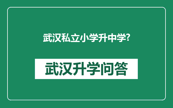 武汉私立小学升中学?