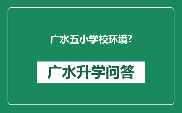 广水五小学校环境?