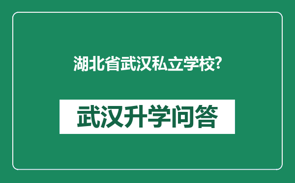 湖北省武汉私立学校?