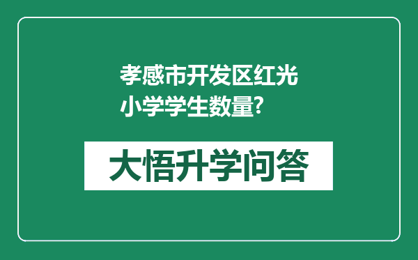 孝感市开发区红光小学学生数量?
