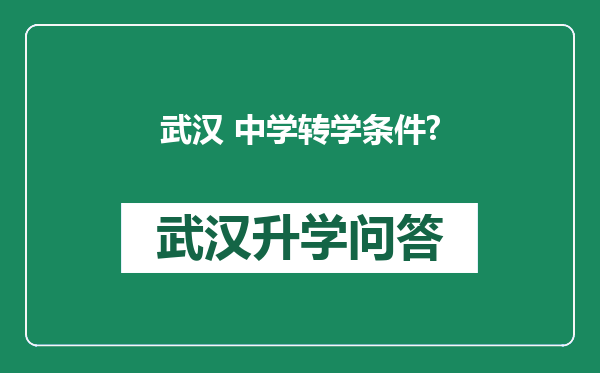 武汉 中学转学条件?
