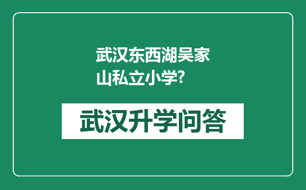 武汉东西湖吴家山私立小学?