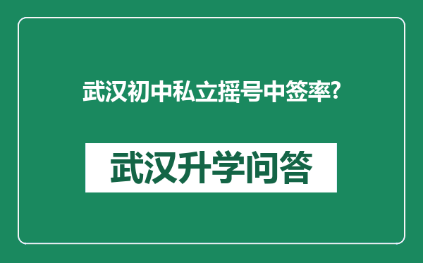 武汉初中私立摇号中签率?
