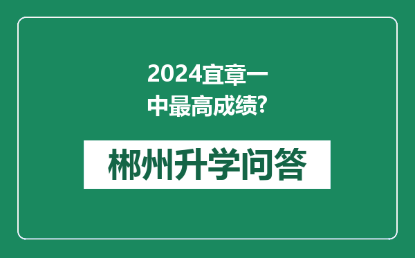 2024宜章一中最高成绩?
