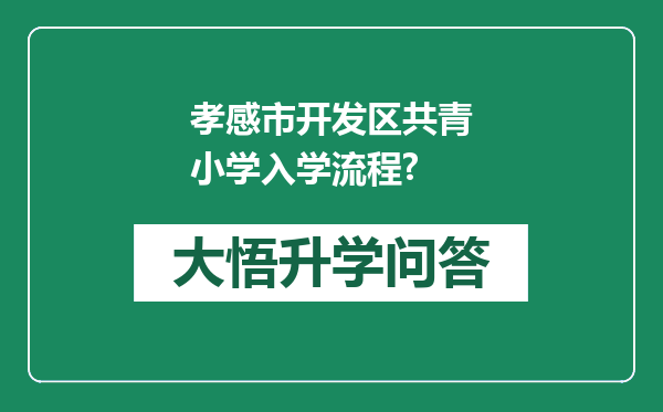 孝感市开发区共青小学入学流程?