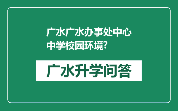 广水广水办事处中心中学校园环境?