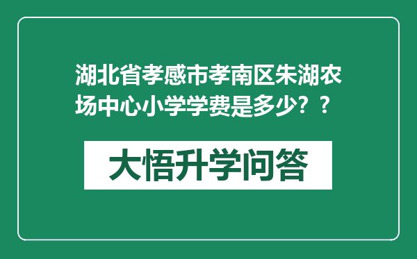 湖北省孝感市孝南区朱湖农场中心小学学费是多少？?