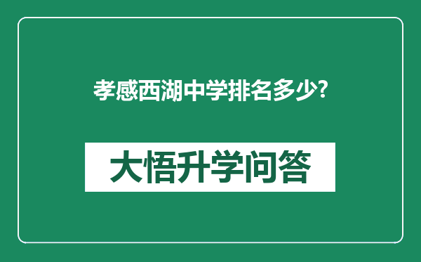孝感西湖中学排名多少?