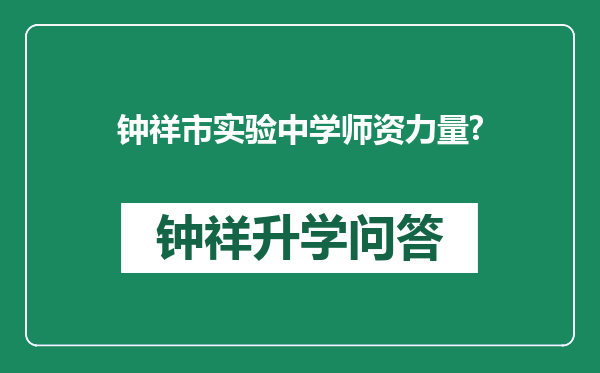 钟祥市实验中学师资力量?