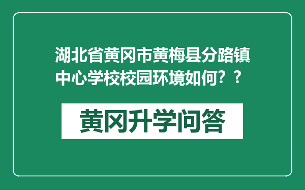 湖北省黄冈市黄梅县分路镇中心学校校园环境如何？?