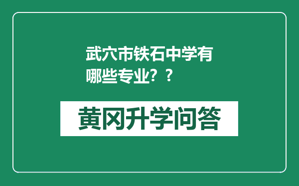 武穴市铁石中学有哪些专业？?
