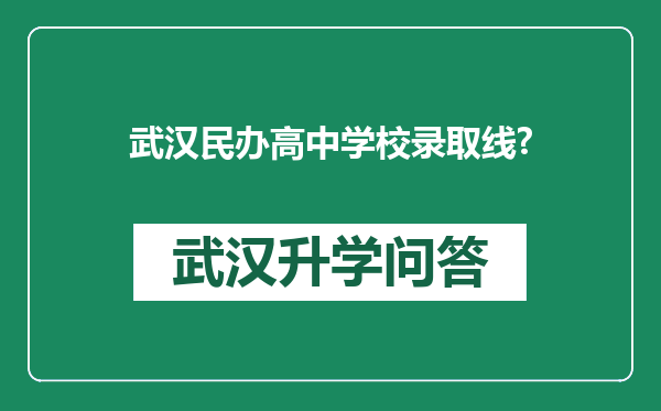 武汉民办高中学校录取线?