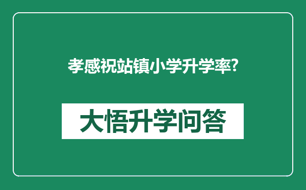 孝感祝站镇小学升学率?