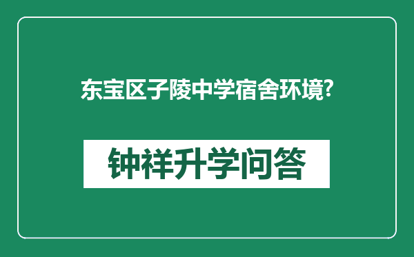 东宝区子陵中学宿舍环境?