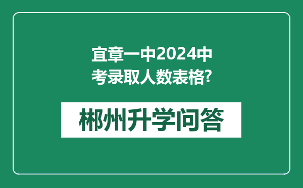 宜章一中2024中考录取人数表格?