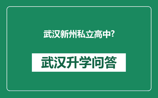 武汉新州私立高中?