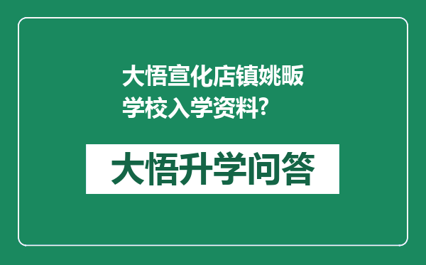 大悟宣化店镇姚畈学校入学资料?