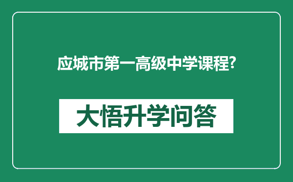 应城市第一高级中学课程?