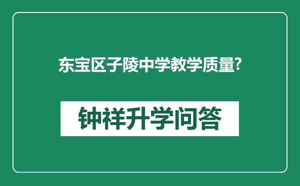 东宝区子陵中学教学质量?
