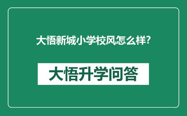 大悟新城小学校风怎么样？