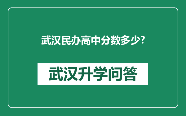 武汉民办高中分数多少?