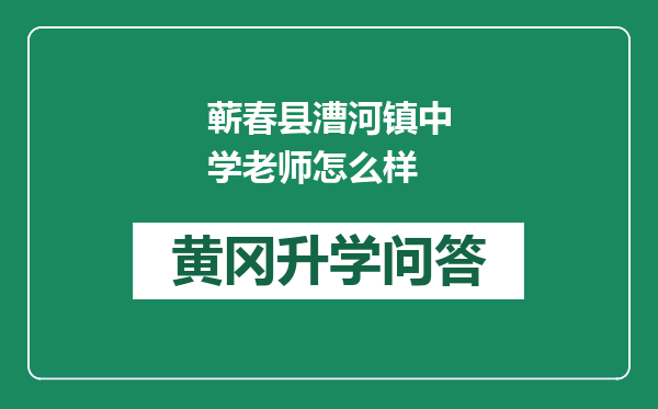 蕲春县漕河镇中学老师怎么样