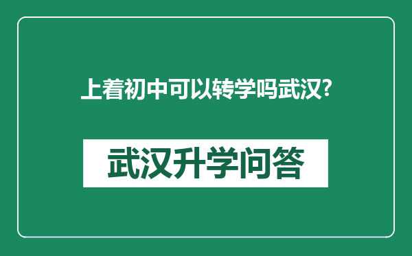 上着初中可以转学吗武汉?